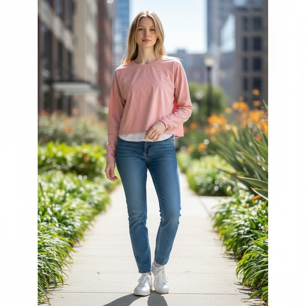 Stio Women Small Pink Long‎ Sleeve Active Hiking Running Top Mesh Vent Pullover